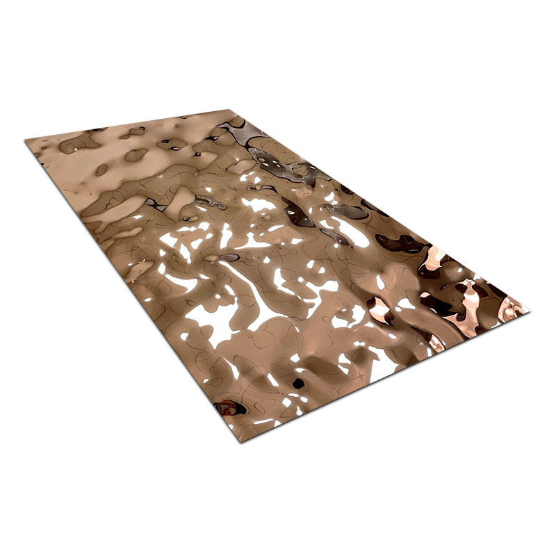 China Factory Stainless Steel Middle Wave Rose Gold Water Ripple Sheet