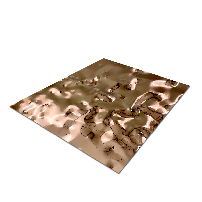 China Factory Stainless Steel Middle Wave Rose Gold Water Ripple Sheet
