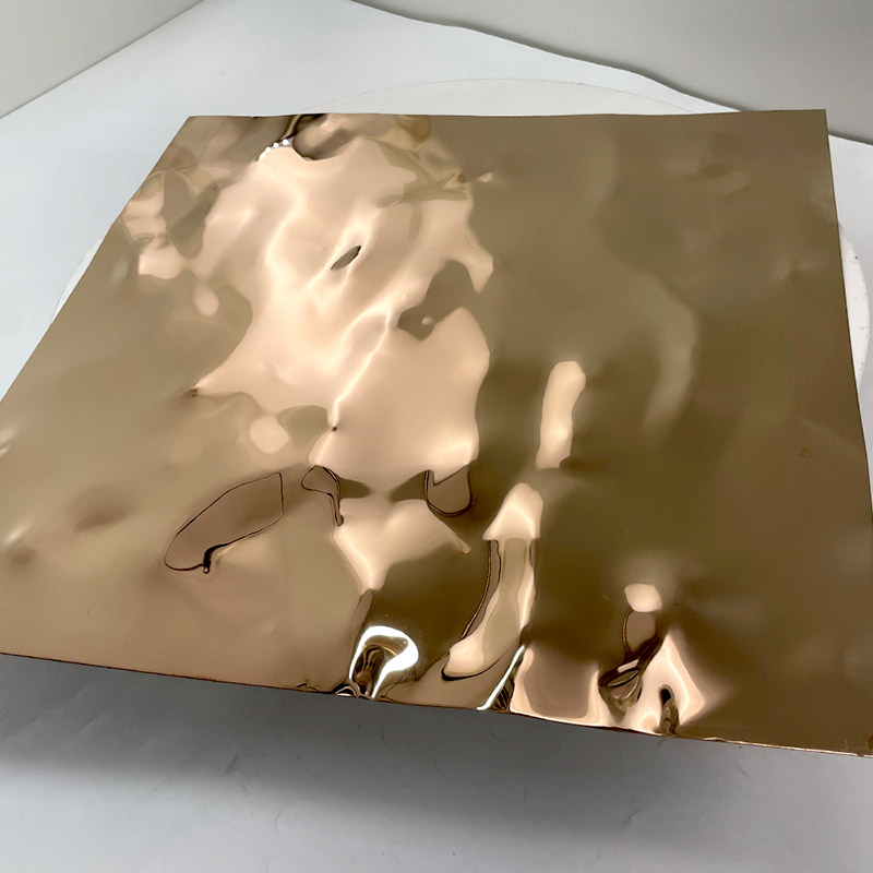 Stainless Steel Big Wave Rose Gold Water Ripple Sheet