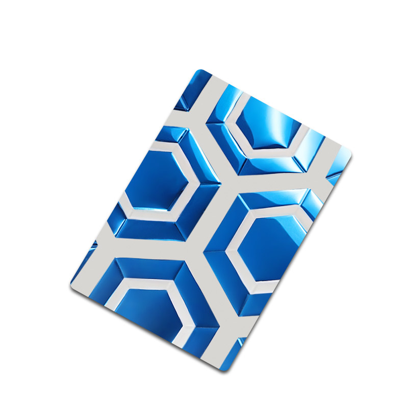 Stainless Steel Double Color Blue Hexagon Sheet